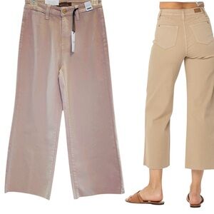 Judy Blue Women’s Khaki Wide Leg High Waisted Denim Crops, Size 3/26